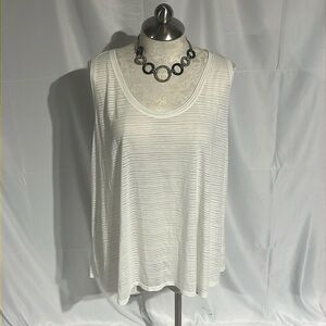 Lane Bryant women’s plus size semi sheer striped sleeveless top size 22/24.